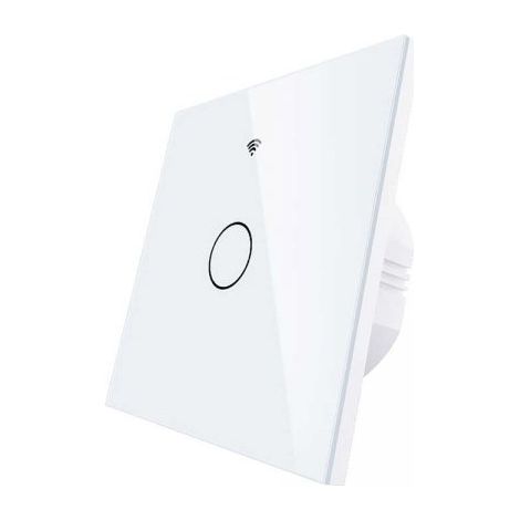 Interruttore Da Parete Touch 1 Tasto, WIFI 2.4G Matter,  TUYA, Smart Life,Apple Home, Google Home, Alexa, SmartThings, 10A, AC 90-250V, 50/60HZ, 86X86X30mm, IP20, Bianco