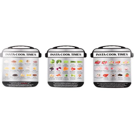 Lot de 3 plaques magnétiques de cuisson pour autocuiseur, guide de référence des temps de cuisson des céréales, légumes et viandes (1/5)