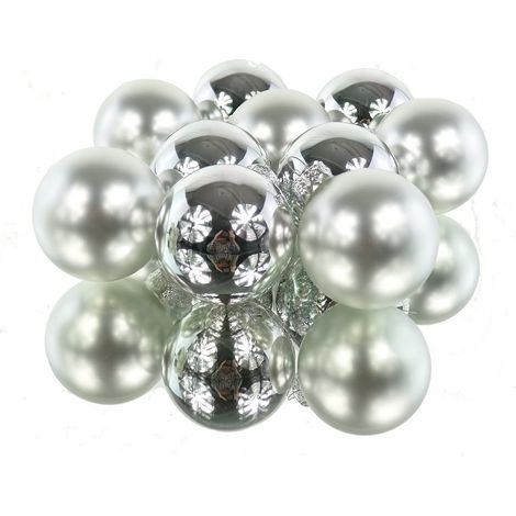Christbaumkugeln Silberfarben 5 x glänzend & 5 x matt Ø 6 cm aus Glas - 10er Set
