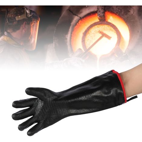 Gants de sécurité ignifugés et résistants à la chaleur de 45 cm (18 pouces), en néoprène épais, résistants à l'huile et ignifuges, pour four. (1/5)