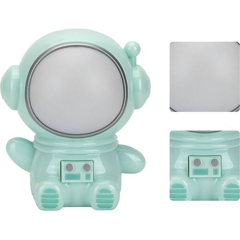 Veilleuse LED 3 modes, colorée, motif astronaute mignon, port USB, lampe de chevet verte pour chambre ou dortoir (1/5)