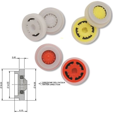 Limitatore portata flusso intercambiabile 6lt/min 4605RFPC6