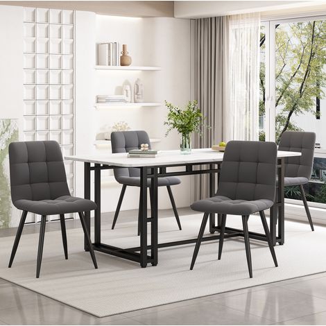 table repas moderne 140 cm MDF noir blanc pour salon OKMYHOME (1/5)