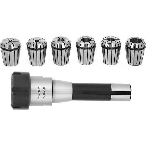 Mandrin Porte-Pinces ER32 R8 avec 6 Pinces Ressort pour Fraisage CNC (1/5)