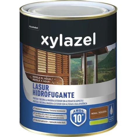 XYLAZEL protector hidrofugante mate nogal 0.750l , Protector hidrofugante de madera Xylazel Protector de madera al agua en color nogal mate Indicado para proteger y decorar (1/3)