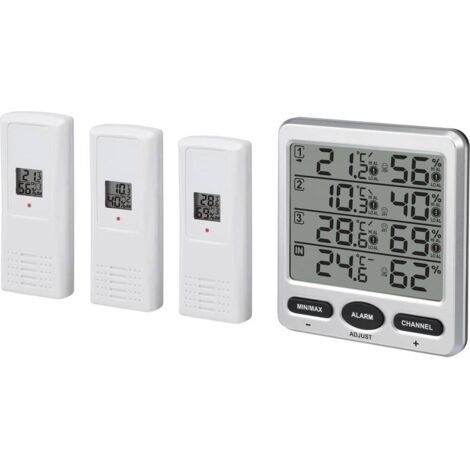 Thermo-hygromètre sans fil intérieur/extérieur avec écran LCD, 433 MHz – 8 canaux – 3 capteurs – Alarme de confort – Plage de mesure : -50 °C à 70 °C (1/5)