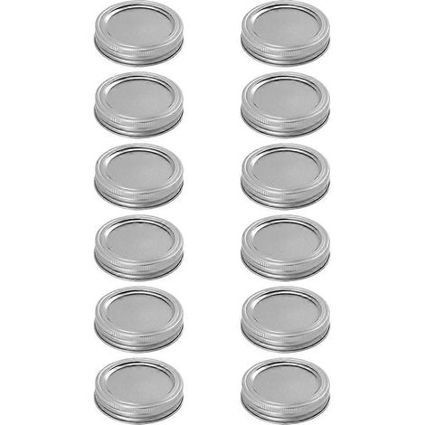 1 ensemble de couvercles à ouverture standard pour bocaux Mason, couvercles métalliques avec anneaux pour bocaux de conservation (1/5)