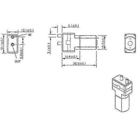 Pompe à vide miniature, -60 kPa, 0,7 L/min, en plastique, compatible avec les distributeurs d'eau et les machines à café. (1/4)