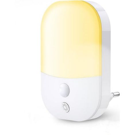 luz LED con 5 niveles de brillo, sensor crepuscular, modo automático, luz blanca cálida de 3000 K, para uso en interiores en pasillos y escaleras. (1/5)