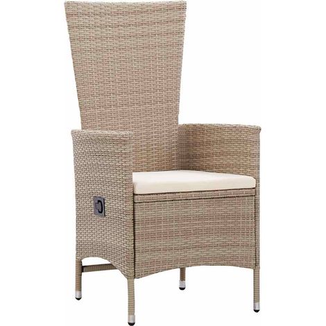 Maison Exclusive - Gartenstühle 2 Stk. mit Auflagen Poly Rattan B (1/5)