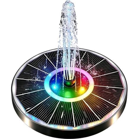 Solarbetriebene Springbrunnenpumpe Schwimmende Wasserpumpe Gartendekoration Mit 6 Düsen 17 cm Durchmesser Mehrfarbig (1/5)