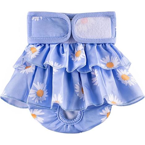Couches Lavables Chiennes, sous-vêtements Hygiéniques Chiens en Chaleur, Couches Réutilisables Chiens, Culottes Absorbantes (XS: 20-35cm, Bleu) (1/3)