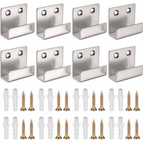 Dailygoods – U-förmige Halterungen – 8 Stück – Schwarzes Metall – Wandmontage – Spiegelaufhänger – Platzsparend – Geeignet für Garagen/Keller – Haken (1/5)