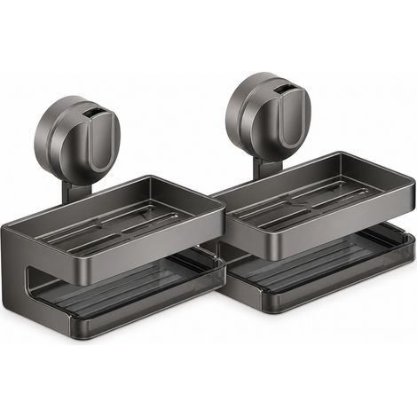 Portasapone murale drenante con 2 ventose per bagno (1/5)