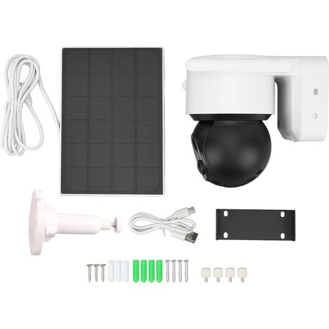 Caméra de surveillance extérieure solaire 1080P HD WiFi 2.4G, vision nocturne, détection de mouvement, sans fil. (1/5)