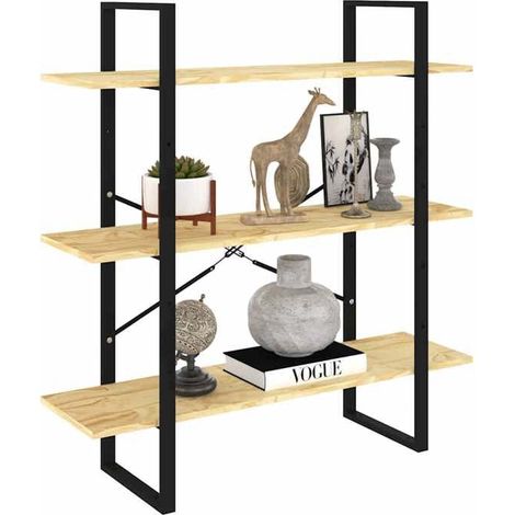Bibliothèque - 806552 - Bois de pin massif - 3 étagères - 100 x 30 x 105 cm (1/5)