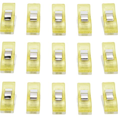 Pinces en plastique de couleur jaune, motif dessin animé, pour la couture, le positionnement, la fixation des bords et le séchage. (1/5)
