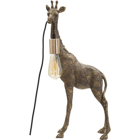 Lampada da tavolo Giraffa piccola in resina oro antico