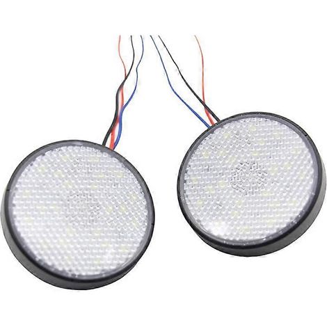 paire de feux arrière ronds à LED avec réflecteur de freinage et clignotant pour voiture (1/4)