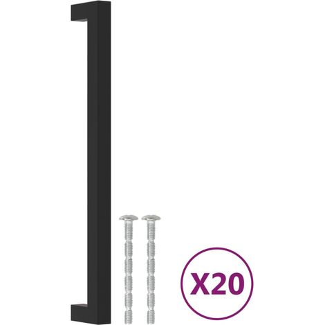 vidaXL Tiradores para armarios 20 uds acero inoxidable negro 224 mm (1/2)
