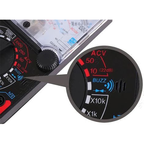 YX-360TRE-LB Analoges Zeigermultimeter mit Messspitze, Voltmeter, Amperemeter, Ohmmeter, Wartungswerkzeug und Schulungsunterstützung, elektrischer Tester mit Summer (1/5)
