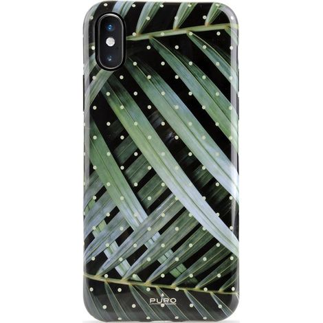 Custodia Puro Glam Tropical Leaves per iPhone Xs Max (Foglie brillanti) (1/3)