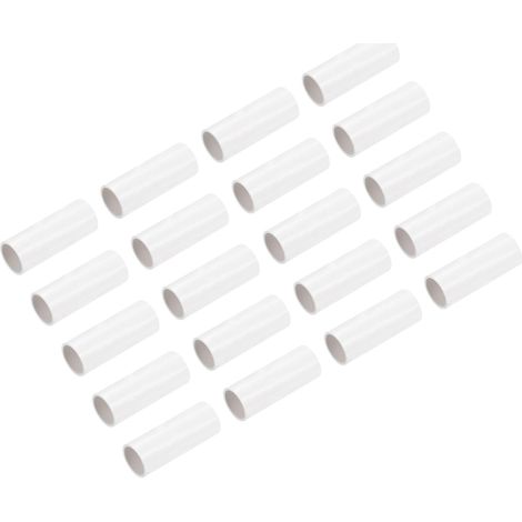 Raccord Droit de Conduit en PVC de 16 mm, Couleur Blanche, pour Tuyau Électrique Domestique, Lot de 50 (1/5)