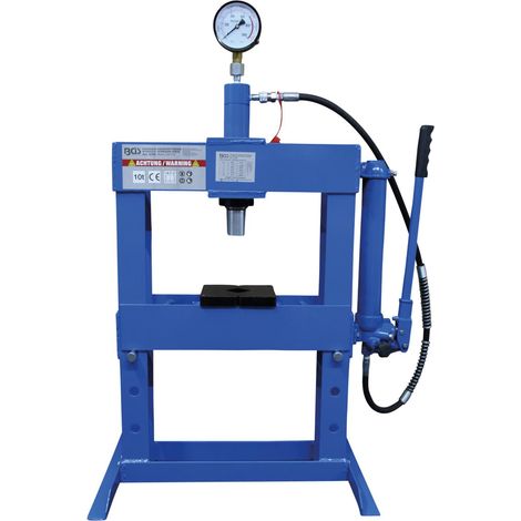 Bgs Technic – Presse hydraulique d'atelier 10 tonnes – Pression jusqu'à 1000 bar – Course de piston 130 mm – Réglable jusqu'à 300 mm