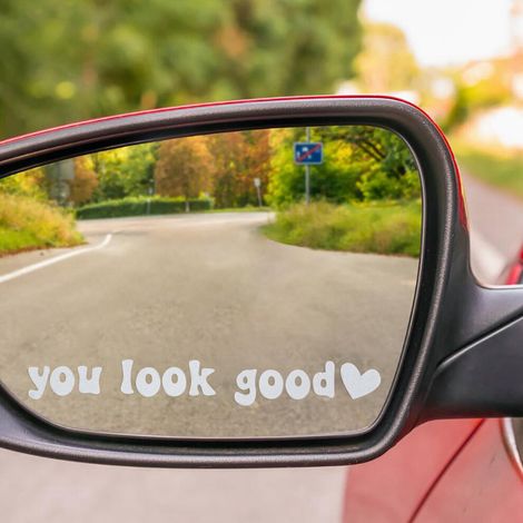¡Hola, guapa Pegatinas para el espejo retrovisor, pegatinas decorativas, pegatinas de autoafirmación femenina para el coche: aptas para la mayoría de los espejos retrovisores. (1/2)