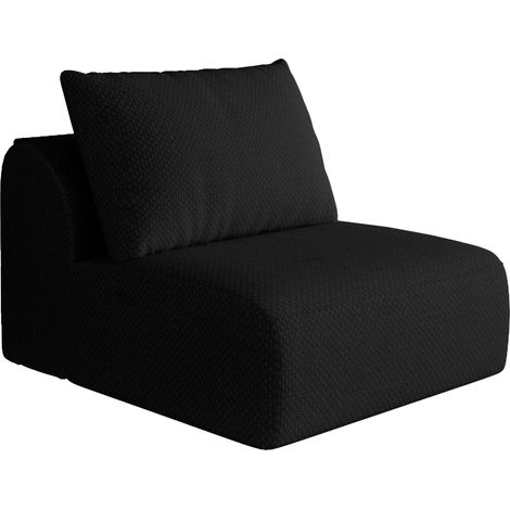 GagaY168-1S-BLACK, canapé 1 place, noir (1/5)