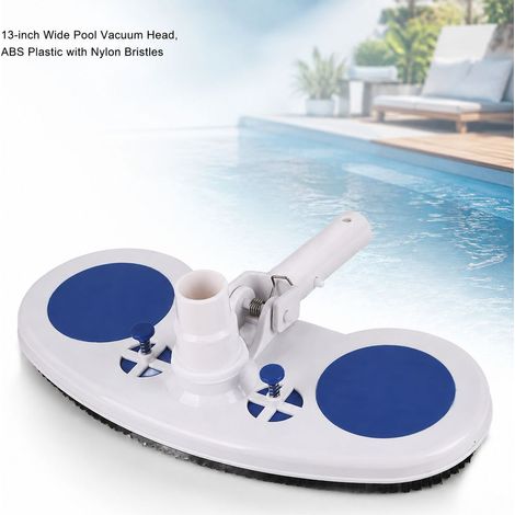 Tête d'aspirateur de piscine 33cm avec brosses en nylon, poids intégré pour un nettoyage efficace des fonds et coins, compatible tuyaux standards (1/5)