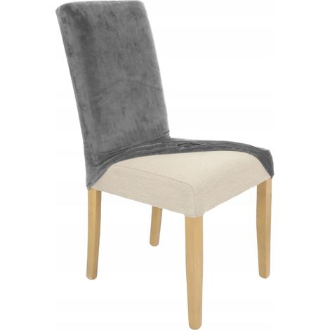 Housse de chaise, velours élastique gris [21WA] (1/5)
