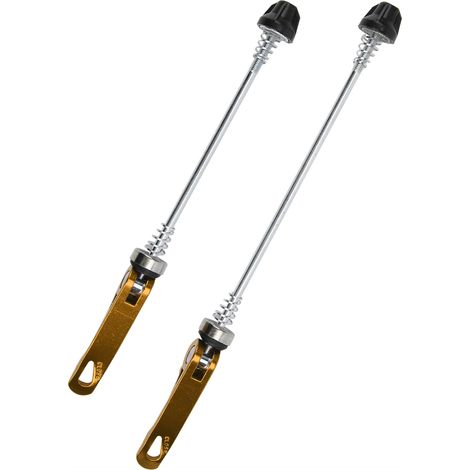 Set mit 2 Schnellspannachsen für Rennräder/Mountainbikes, Vorder-/Hinterradzubehör, goldfarben (1/5)