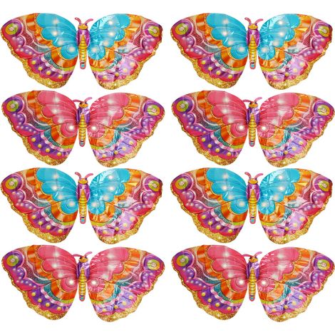 8pcs 3D Butterfly Foil Balloon Reusable Self Sealing Aluminum Foil Animal Balloon Butterfly Balloons Birthday for Wedding (1/5)