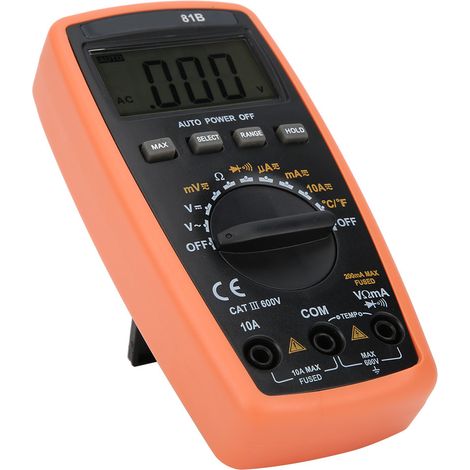 LCD-Digitalmultimeter mit automatischer Bereichswahl für Wechsel- und Gleichstrom, Spannung, Strom, Temperatur und Widerstand (1/5)
