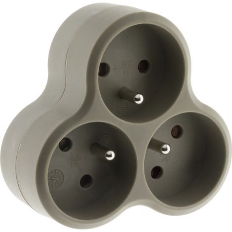 Triplite verkabelt, 3 taupefarbene Steckdosen INOTECH ZENITECH