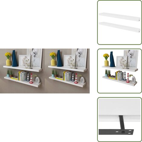 The Living Store Wandregale 4 Stk. Weiß 100 cm -  Wandregale (1/5)