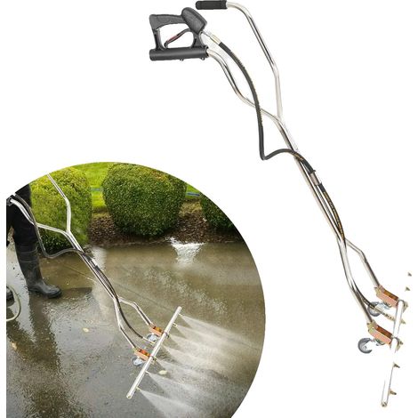 Balai à eau portatif, 5000 PSI, 7 buses, acier inoxydable, 30 pouces de longueur, compatible pour le nettoyage du soubassement de voiture (1/5)