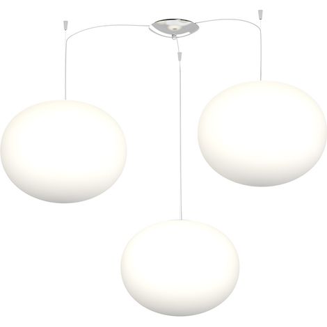 Sospensione Contemp Decentratori Soft Metallo Cromo Vetro Opaco 3 Luci E27 35Cm (1/3)