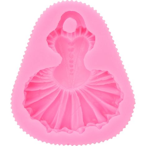 Rosa Silikon-Kuchenform, Tanzrock für DIY-Backen - Keksform (1/5)