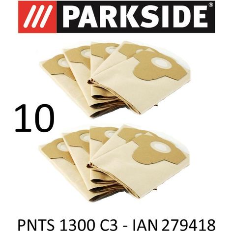 10 Parkside Staubsaugerbeutel 20 L PNTS 1300 C3 Lidl IAN 279418 braun 906-05