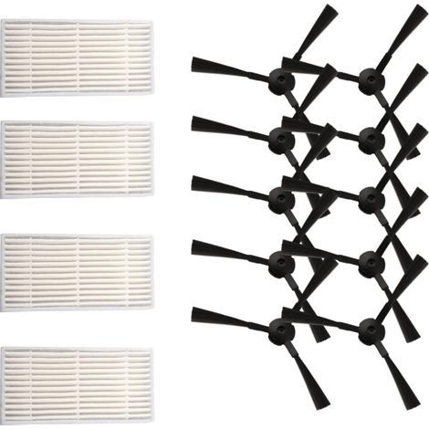 Kit di ricambio per robot aspirapolvere Ariete Briciola modelli 2711, 2712, 2713 e 2717: 10 spazzole e 4 filtri per la pulizia dei pavimenti e la rimozione di polvere ostinata. (1/5)