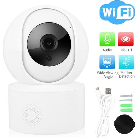 Caméra de Sécurité WiFi 1080P avec Détection Intelligente, Vision Nocturne Couleur, Audio Bidirectionnel, Alimentation Large Voltage pour Maison Intelligente (1/5)