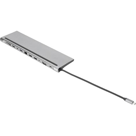 Station d'accueil universelle USB-C 12-en-1 avec ports HDMI, VGA, Ethernet et charge rapide PD - Compatible multi-écrans (1/4)
