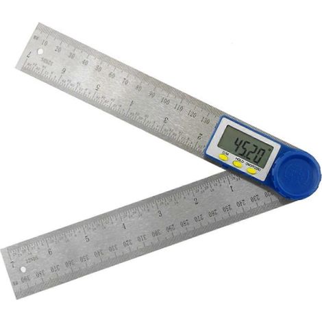 Règle d'angle numérique 200 mm, rapporteur d'angle, niveau pour le travail du bois, compacte, facile à transporter, précision pour les professionnels (1/4)