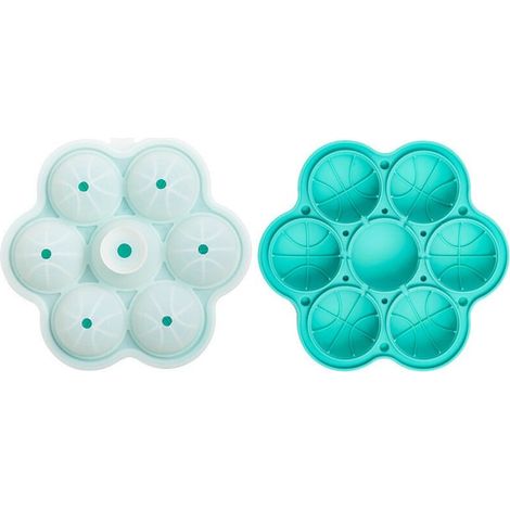 Moules à glaçons sphériques en silicone, lot de 7, 5 cm, pliables et étanches, bleus (1/3)