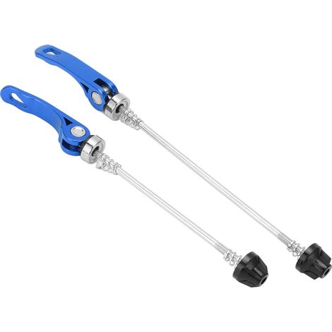 2 Pièces Levier à Dégagement Rapide pour Moyeu de Vélo 145mm Avant 185mm Arrière - Axe de Roue à Serrage Rapide Résistant à l'Usure, Bleu (1/5)