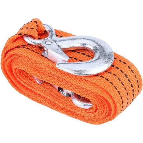 Sangle de remorquage, charge de 4 mètres, remorque de voiture de 3 tonnes, câble de remorquage de sangle de corde de remorquage avec crochets, outil de véhicule d'urgence (1/3)