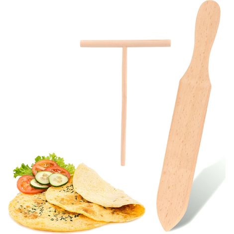 2 Pièces Cêpes Kit,Cêpes Distibuteus,Cêpes en Bois Spatule,Spatule Cepe,Étaleu de Pâte,Etaleu Cepe Épandeu,Cepiee âteau,Outil Applicateu de Spatule,Outil pou Étale les Cêpes (1/4)