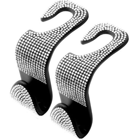Crochet De Rangement Pour Appui-Tete Voiture - Plastique Robuste - Fixation Sans Outils - Convient Tous Sieges Auto - Lot De 2 (1/5)